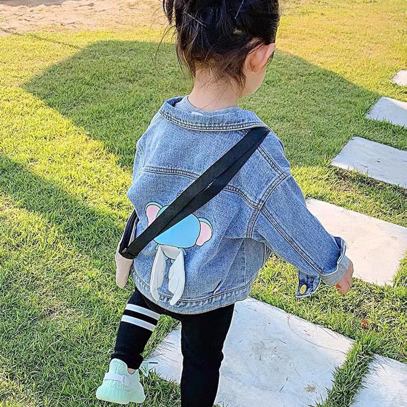 Модни карикатури Прекрасни дънкови якета за момичета Пролетно едноцветно палто Есенно детско връхно облекло Детски екипи 1-13 години XMP34