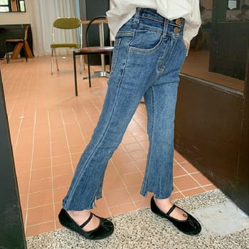 Нови есенни панталони за момичета на 2023 г. Тесни дънки, клоширани панталони