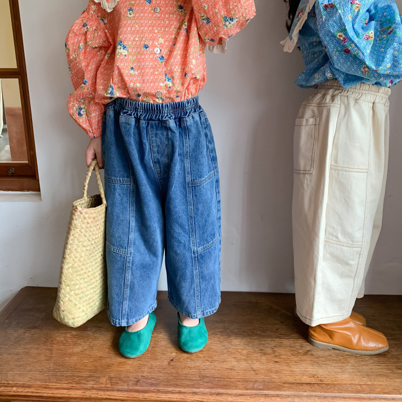 2022 Есен Ново пристигане Модни дънкови дънки за момичета Детски дънки с корейски дизайн Дизайн Дънки за момичета