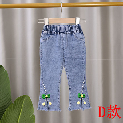 Decupați, reducere, blugi casual pentru fete, copii, pantaloni evazați cu fundă, blugi pentru copii, îmbrăcăminte pentru fete, pantaloni de primăvară, toamnă