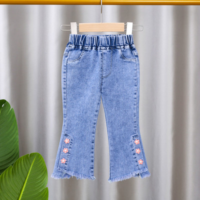 Decupați, reducere, blugi casual pentru fete, copii, pantaloni evazați cu fundă, blugi pentru copii, îmbrăcăminte pentru fete, pantaloni de primăvară, toamnă