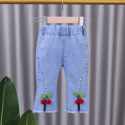 Decupați, reducere, blugi casual pentru fete, copii, pantaloni evazați cu fundă, blugi pentru copii, îmbrăcăminte pentru fete, pantaloni de primăvară, toamnă