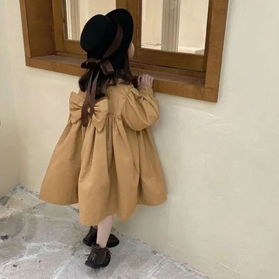 Jachete pentru copii pentru fete Palton de iarnă 2022 Nouă modă Drăguț Kawaii Căldură Casual Solid Versatil Moale Dulce Stil Franțuzesc Nod