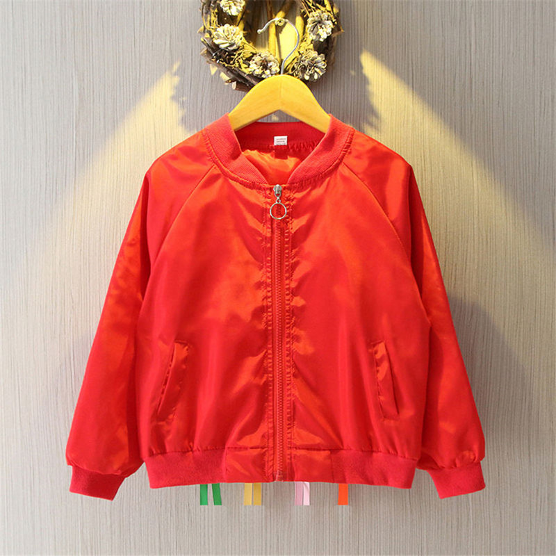Бомбер яке за малко момиче Ново пролетно есенно бродирано бейзболно яке Детско детско връхно облекло Горнище Екипировка Ветровка Палто