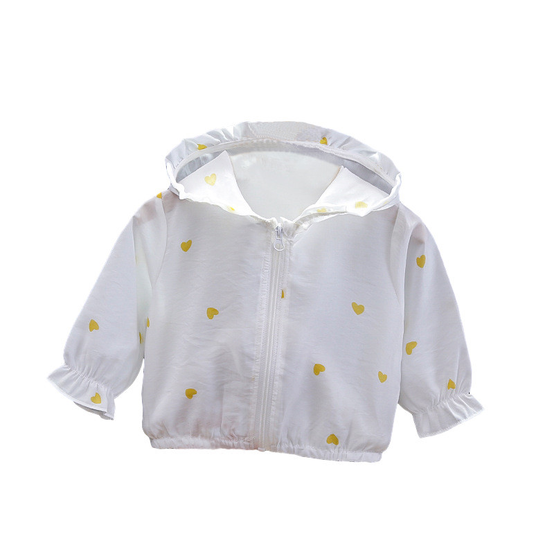 Летни модни леки детски слънчеви костюми Горнища Прекрасни палта за момичета Бебешки якета с качулка и пълен цип за 1-4 години