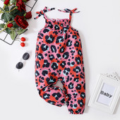 Îmbrăcăminte de vară pentru bebeluși Salopetă leopard Sugari Fete Salopete cu bretele Copii Pantaloni fără mâneci cu bretele Ținute la modă
