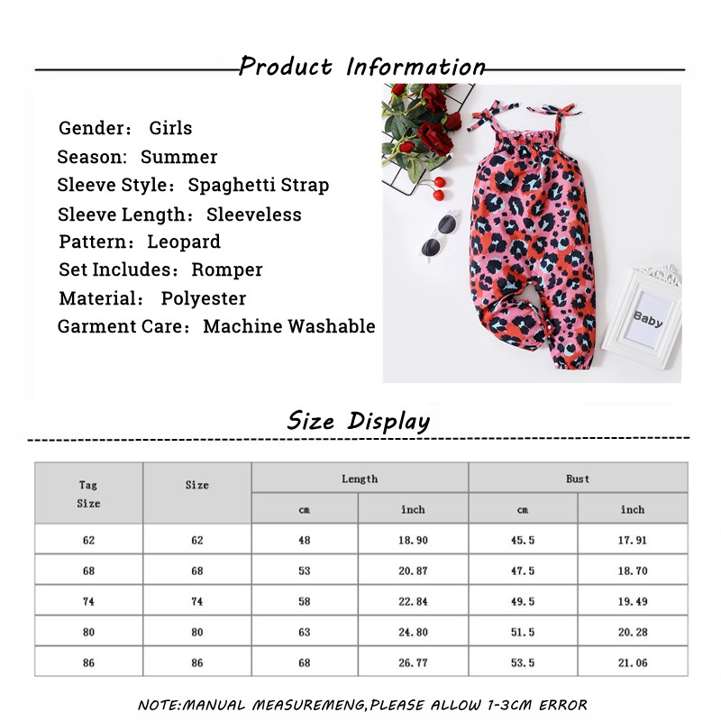 Бебешко лятно облекло, слинг, леопардов гащеризон, гащеризон с тиранти, бебешки момичета, детски панталон с презрамки без ръкави, модни тоалети