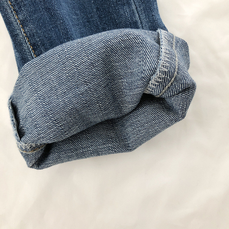 2-8T малки дънки за бебета и момичета Ежедневни обикновени еластични дънкови панталони Елегантно детско долнище Пролетно лято Облекло за панталони за момичета