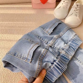 Бебешки панталони за момичета Пролетни и есенни дънки за момичета Нови детски прилепнали кльощави панталони Корейско издание Детски панталони