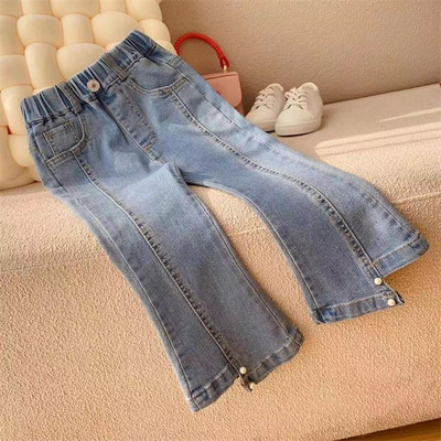 Pantaloni pentru bebeluși pentru fete, de primăvară și toamnă, blugi pentru fete, pantaloni evazați slim fit pentru copii, ediție coreeană, pantaloni pentru copii