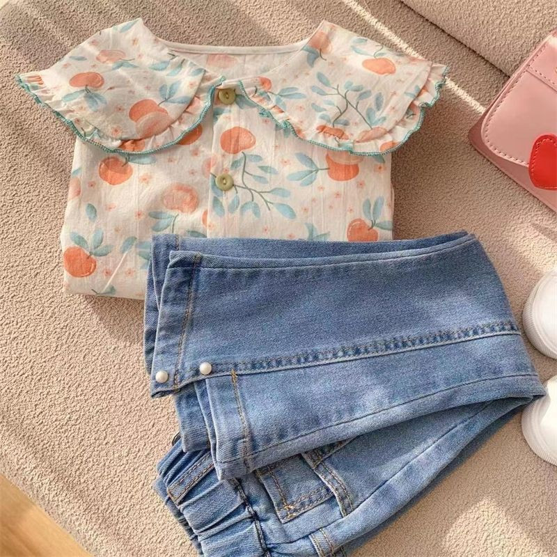 Βρεφικά παντελόνια για κορίτσια Ανοιξιάτικα και φθινοπωρινά τζιν για κορίτσι Νέο παιδικό παντελόνι Flare slim fit Παιδικό παντελόνι κορεατικής έκδοσης