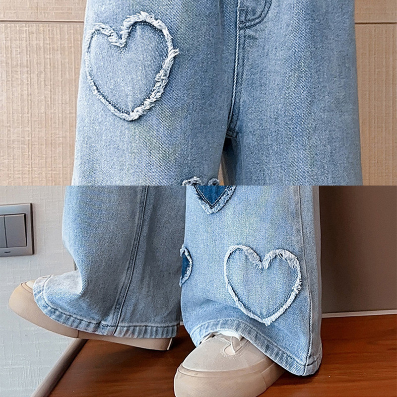 Παιδικά Ρούχα Παιδικά Τζιν Girls` Love Fleece Τζιν Παντελόνι Φαρδύ πόδι Φαρδιά Εφαρμογή Μεσαία έως Μεγάλα Παιδικά Σπίτια Παντελόνια