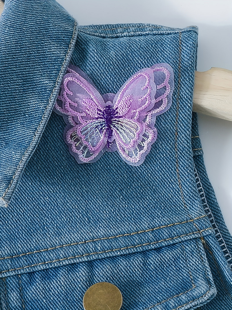 Τζιν γιλέκο για κορίτσια, πέτο πεταλούδας, πολυχρηστικό λουλουδάτο τζιν γιλέκο, ανοιξιάτικο και φθινόπωρο casual παλτό