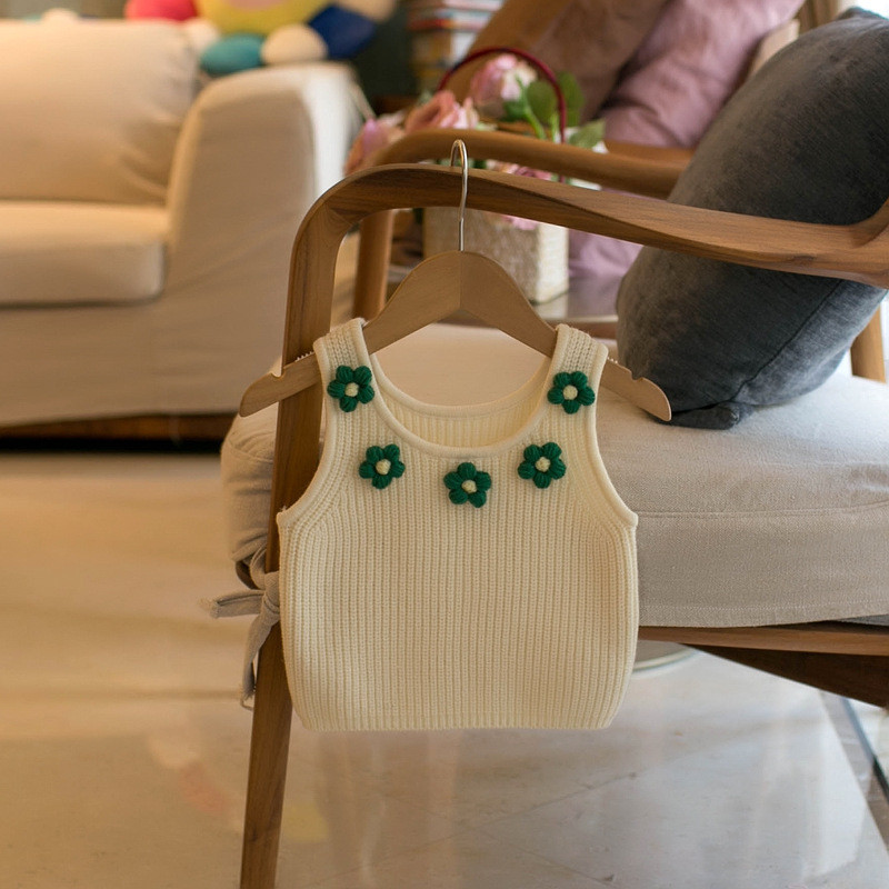 Άνοιξη 2023 Παιδικό πουλόβερ φανελάκι Baby Girls` Candy Color Five Blossom Suspender Γιλέκο Ευέλικτο φανελάκι πουλόβερ για κορίτσια