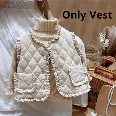 Vestă de toamnă iarnă pentru fete 1-6 ani Haine caldă îngroșată pentru copii Poartă pentru copii Vestă de exterior din dantelă Vestă caldă pentru copii Palton de pluș