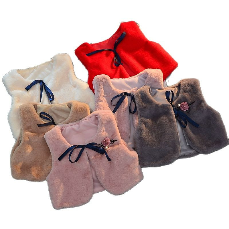 Μόδα Χειμερινό Γιλέκο Γούνινο Βρεφικό Γιλέκο Παιδικά Μπουφάν για κορίτσια Παιδικά Ρούχα Γούνινο Μπουφάν Αμάνικο Γιλέκο Ρούχα Παιδιών