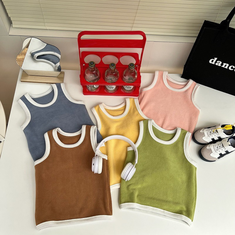 Бебе, момиче, момче, жилетка без ръкави за малки деца, удебелена жилетка, топла горна дреха, есен, зима, детско поларено яке, дрехи