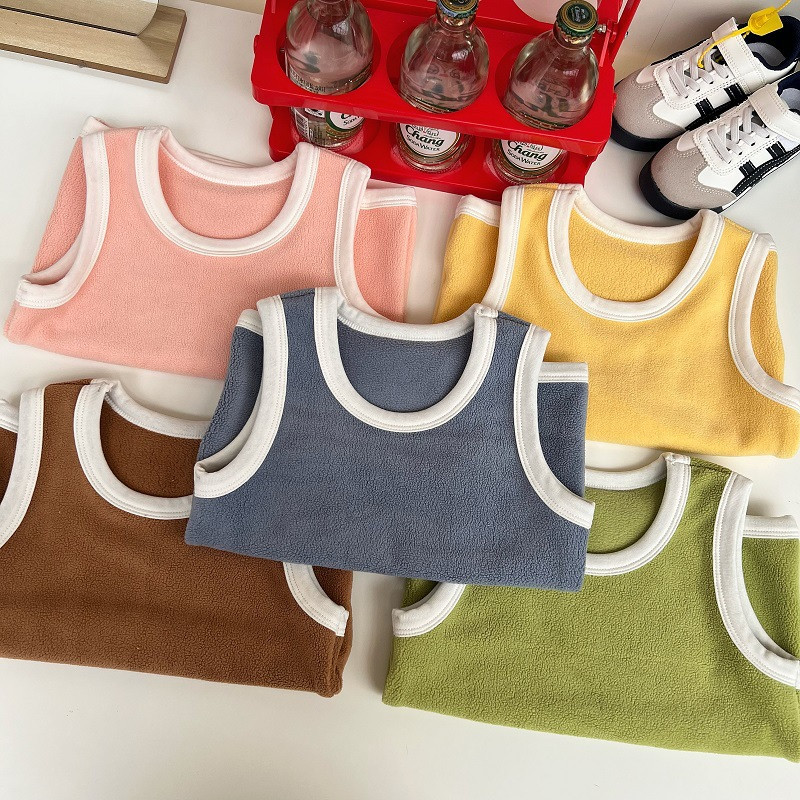 Бебе, момиче, момче, жилетка без ръкави за малки деца, удебелена жилетка, топла горна дреха, есен, зима, детско поларено яке, дрехи