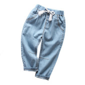 Moda de vară, stil nou, pantaloni pentru copii, anti-țânțari, pantaloni din denim, subțiri, băieți și fete, blugi comozi din bumbac