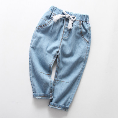 Moda de vară, stil nou, pantaloni pentru copii, anti-țânțari, pantaloni din denim, subțiri, băieți și fete, blugi comozi din bumbac