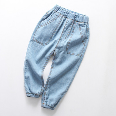 Moda de vară, stil nou, pantaloni pentru copii, anti-țânțari, pantaloni din denim, subțiri, băieți și fete, blugi comozi din bumbac
