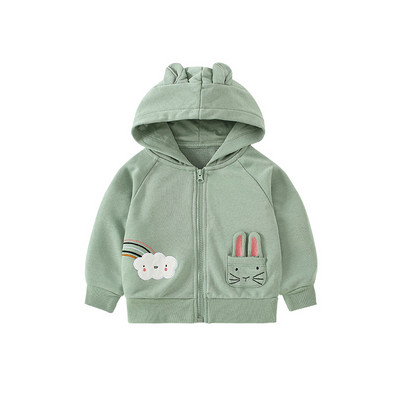 Little maven 2022 Baby Girls Πράσινο βαμβακερό παλτό φθινοπωρινά casual ρούχα Lovely Hoodie για παιδιά 2-7 ετών