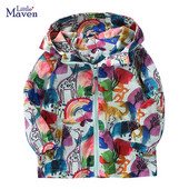 Little maven 2022 Baby Girls Jacket φθινοπωρινό και χειμερινό όμορφο μπλουζάκι με κουκούλα τσέπης για παιδιά 2-8 ετών