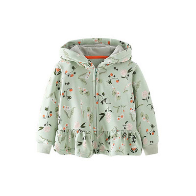 Little Maven 2023 Bebeluși Fetițe Jachetă verde Palton Bumbac Flori Minunat Hanoră Nouă Moda Topuri pentru copii 2-7 ani