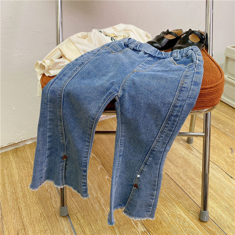 2022 Пролет Есен Момичета Модни Клеш Дънки Панталони Бебешки Деца Деним Панталони