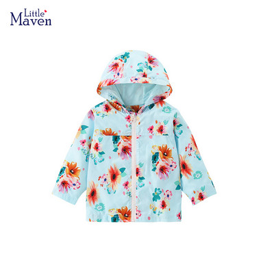 Little Maven Tops Ρούχα για Κορίτσια Φθινοπωρινά Ανοιξιάτικα Βαμβακερά Ρούχα Μπουφάν Μπουφάν Cartoon Flowers Hoodie για Παιδιά Ανεμοθραύστης