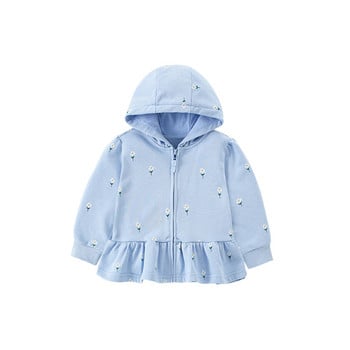 Little maven Clothes Детски бебешки момичета Есенни пролетни памучни дрехи Яке Палто Анимационни цветя Суичъри с качулка Пуловери за деца