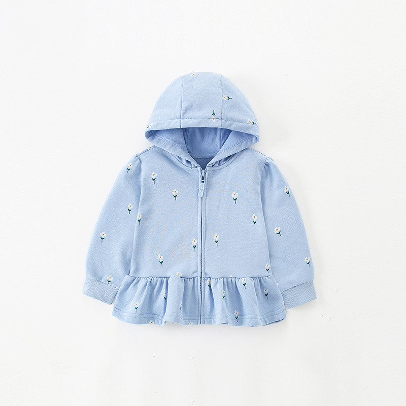 Little maven Clothes Детски бебешки момичета Есенни пролетни памучни дрехи Яке Палто Анимационни цветя Суичъри с качулка Пуловери за деца