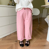 2023 Primavara Toamna Fete Pantaloni Casual Bumbac Bebe Copii Copii Pantaloni Doua Culori