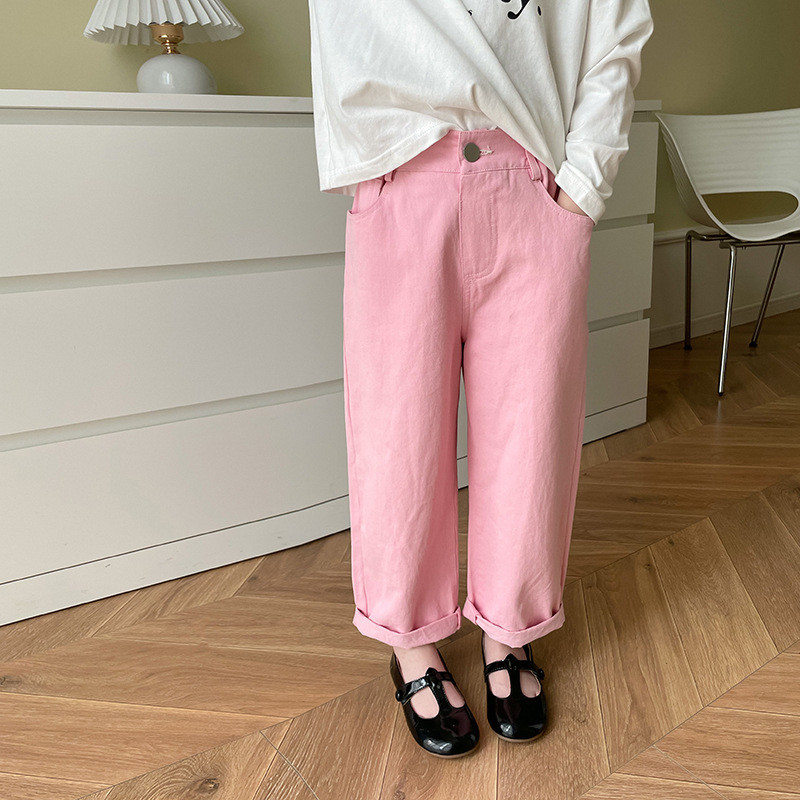 2023 Пролет Есен Ежедневни памучни панталони за момичета Бебешки детски Детски панталони Два цвята