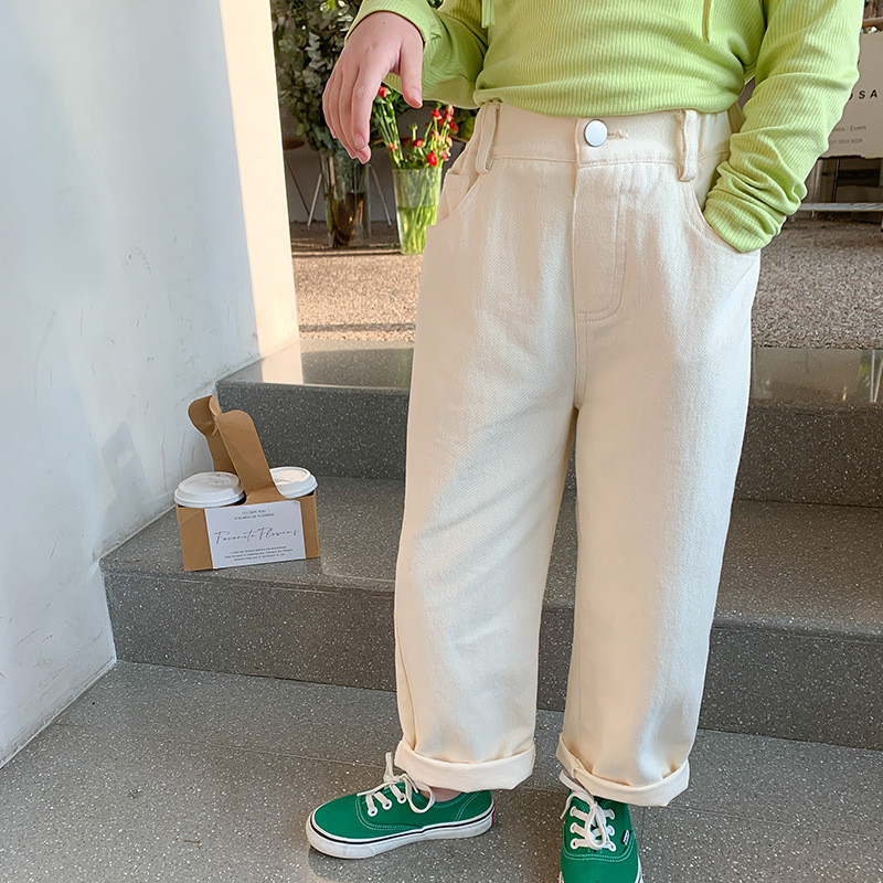 2023 Пролет Есен Ежедневни памучни панталони за момичета Бебешки детски Детски панталони Два цвята