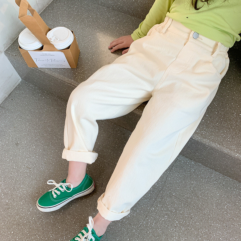 2023 Пролет Есен Ежедневни памучни панталони за момичета Бебешки детски Детски панталони Два цвята