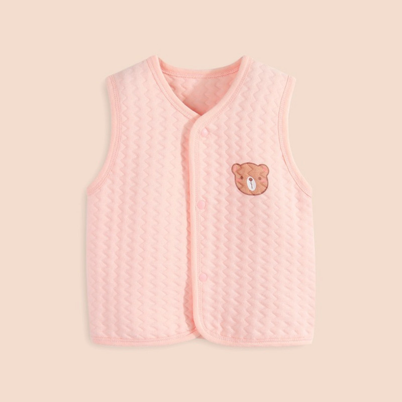 Βρεφικά ρούχα Χαριτωμένα κινούμενα σχέδια Bear print γιλέκα Βαμβακερό γιλέκο για κοριτσάκια αγόρια Φθινοπωρινό Χειμώνα Ζεστά παιδικά αμάνικα γιλέκα