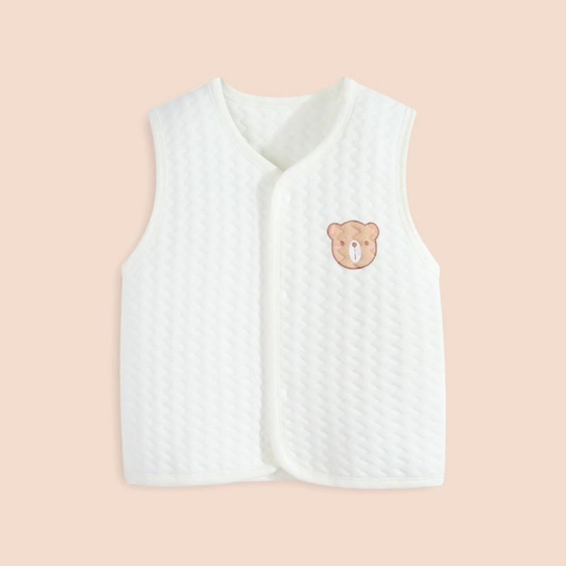 Βρεφικά ρούχα Χαριτωμένα κινούμενα σχέδια Bear print γιλέκα Βαμβακερό γιλέκο για κοριτσάκια αγόρια Φθινοπωρινό Χειμώνα Ζεστά παιδικά αμάνικα γιλέκα
