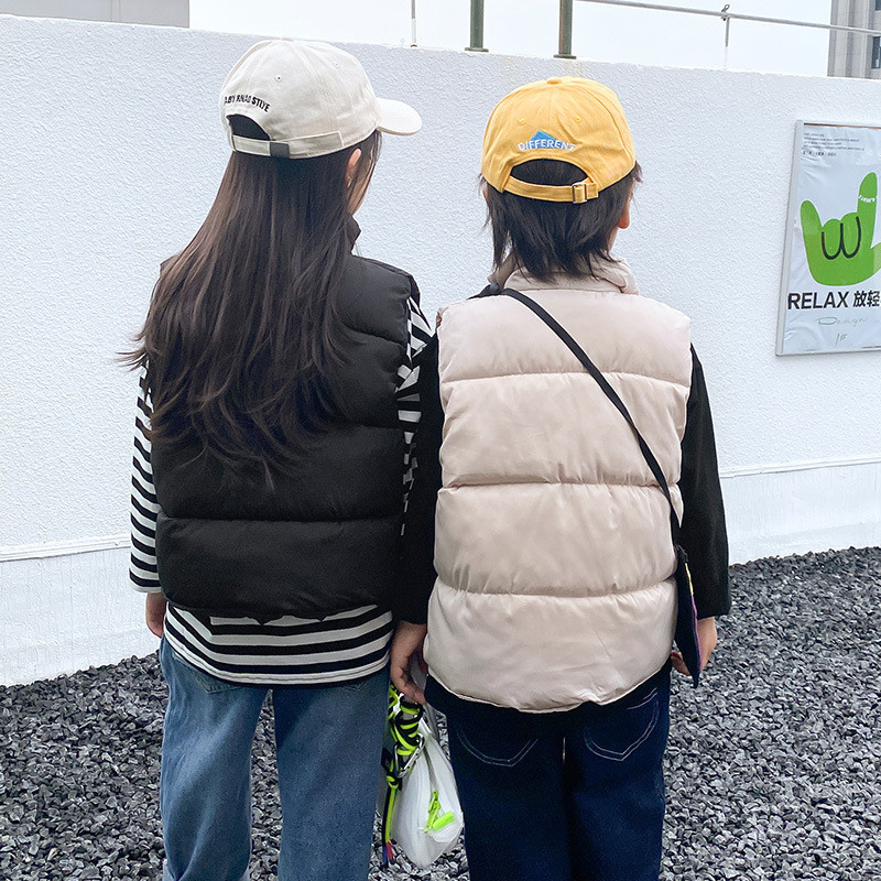 Зимно детско палто с жилетка за момче, момиче, детско яке без ръкави, жилетка с голям джоб, връхни дрехи, удебелена яка с яка, бебешко облекло A774