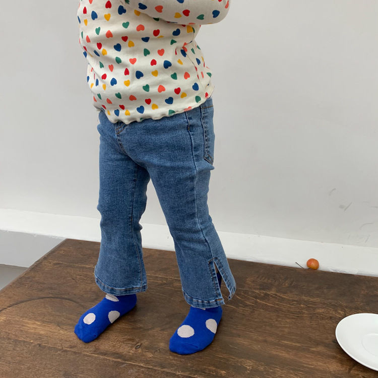 2022 г. Пролет Есен Модни дънкови панталони за момичета Бебешки детски Детски дънкови панталони