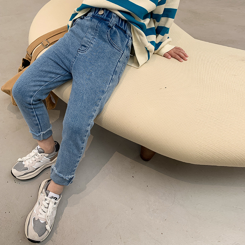 2023 Пролет Есен Момичета Молив Дънки Панталон Бебешки Детски Детски дънкови панталони