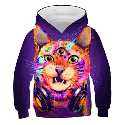 2023 Νέο Animal Cat Hoodie Άνοιξη Υπέροχο μακρυμάνικο αγόρι για κορίτσι Casual Loose μπλουζάκι για παιδιά 4 5 6 7 8 9-14 ετών Hoodie Hoodie