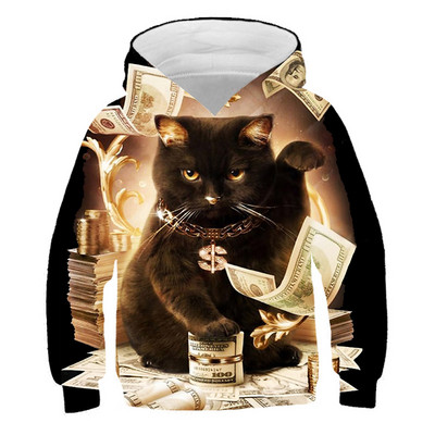 2023 Νέο Animal Cat Hoodie Άνοιξη Υπέροχο μακρυμάνικο αγόρι για κορίτσι Casual Loose μπλουζάκι για παιδιά 4 5 6 7 8 9-14 ετών Hoodie Hoodie