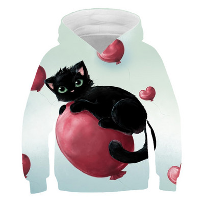 2023 Νέο Animal Cat Hoodie Άνοιξη Υπέροχο μακρυμάνικο αγόρι για κορίτσι Casual Loose μπλουζάκι για παιδιά 4 5 6 7 8 9-14 ετών Hoodie Hoodie