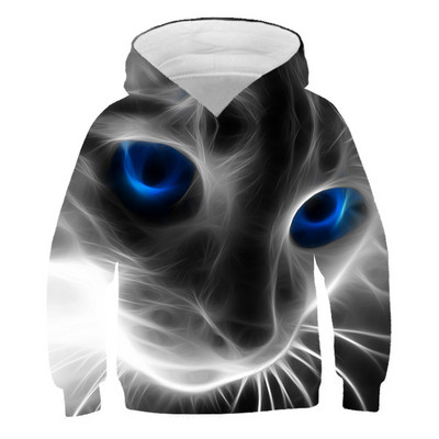 2023 Νέο Animal Cat Hoodie Άνοιξη Υπέροχο μακρυμάνικο αγόρι για κορίτσι Casual Loose μπλουζάκι για παιδιά 4 5 6 7 8 9-14 ετών Hoodie Hoodie