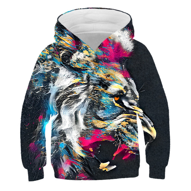 2023 г. Нов суичър с качулка с животни, котки, пролет, прекрасен дълъг ръкав, момче, момиче, ежедневна свободна горна част за деца 4, 5, 6, 7, 8, 9-14 години Гореща продажба