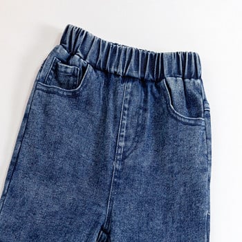 2023 Пролет Есен Модни дънкови панталони за момичета с череша Бебешки детски Детски дънкови панталони