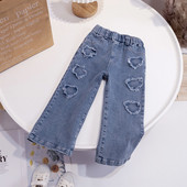 2023 Άνοιξη Φθινόπωρο Κορίτσια Cute Heart Jeans Παντελόνι Baby Παιδικό Παιδικό Τζιν παντελόνι