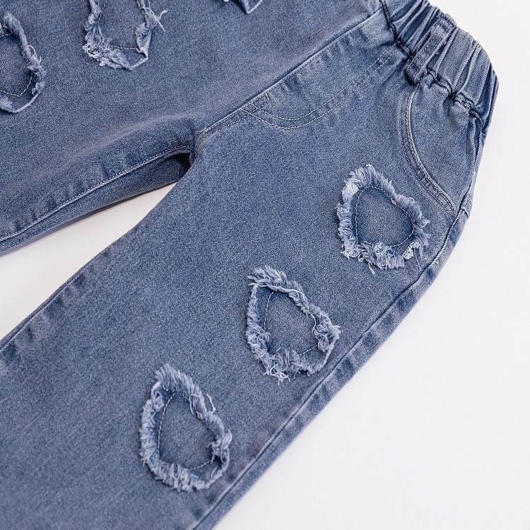 2023 Пролет Есен Момичета Сладки сърца Дънки Панталон Бебешки Деца Детски дънкови панталони