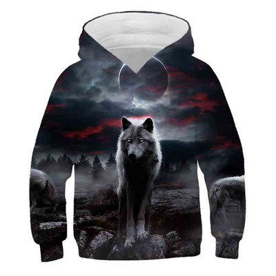 2023 Wolf 3d Printed Hoodie για αγόρια Φθινοπωρινό Χειμώνα Casual πουλόβερ αγόρια αθλητικά Μόδα αγόρια Ρούχα Φούτερ 4-14 ετών